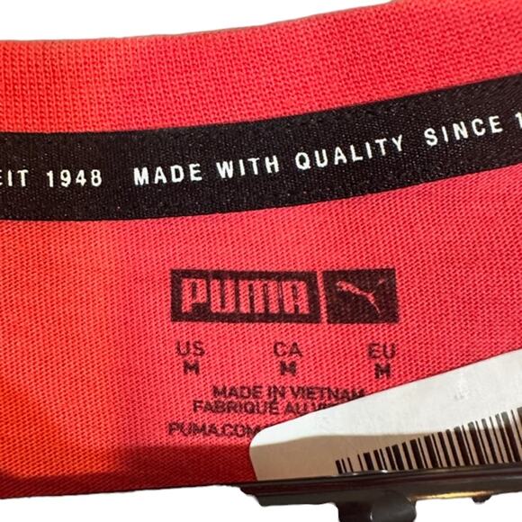 Puma Pink Cotton Short Sleeve Lightweight Athletic Casual T-Shirt Men Sz M - Picture 6 of 8